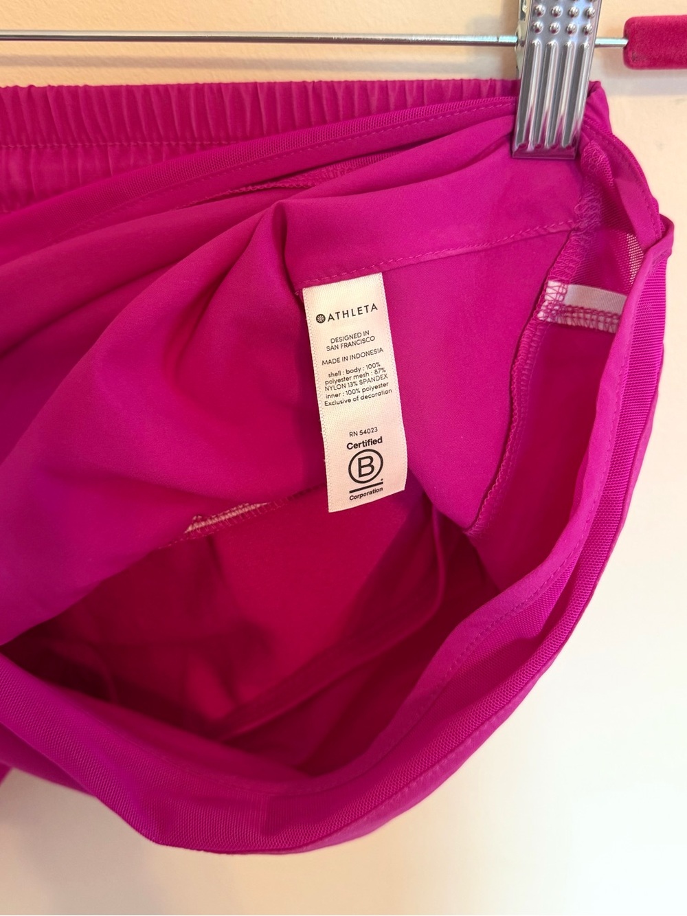 Athleta Mesh Racer Run Mid Rise Short in Magenta - Picture 10 of 10